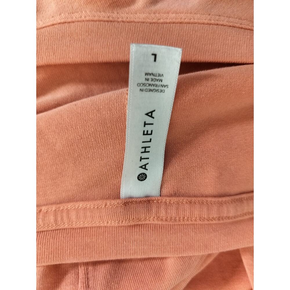 5404) Athleta Coral Cap Sleeve V Neck Relaxed Round Hem Tee Large - Picture 4 of 6